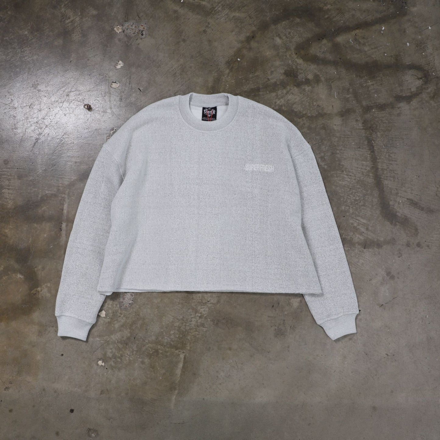 Raw Edges Crewneck Sweatshirts (Ash White)