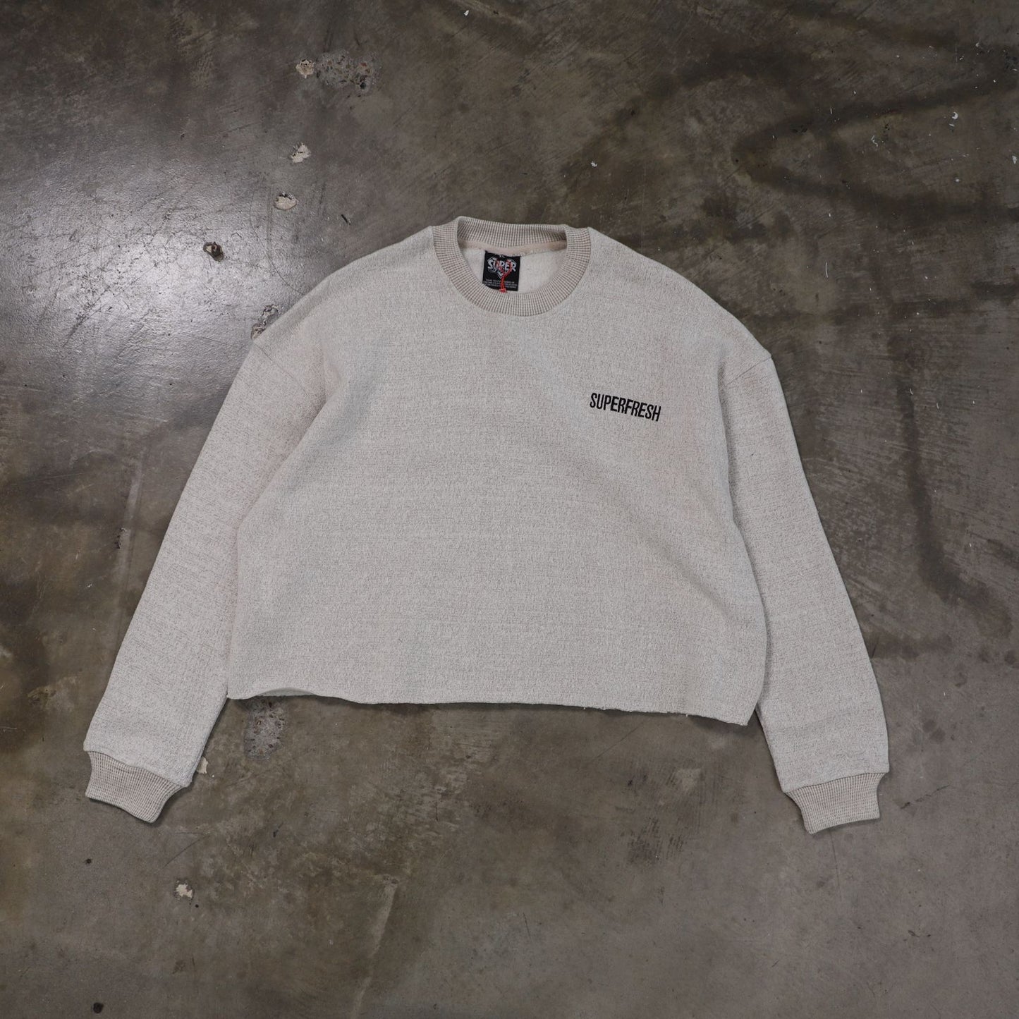 Raw Edges Crewneck Sweatshirts (Cream)