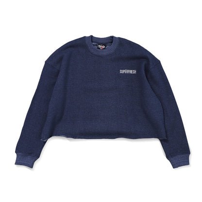 Raw Edges Crewneck Sweatshirts (Dark Blue)